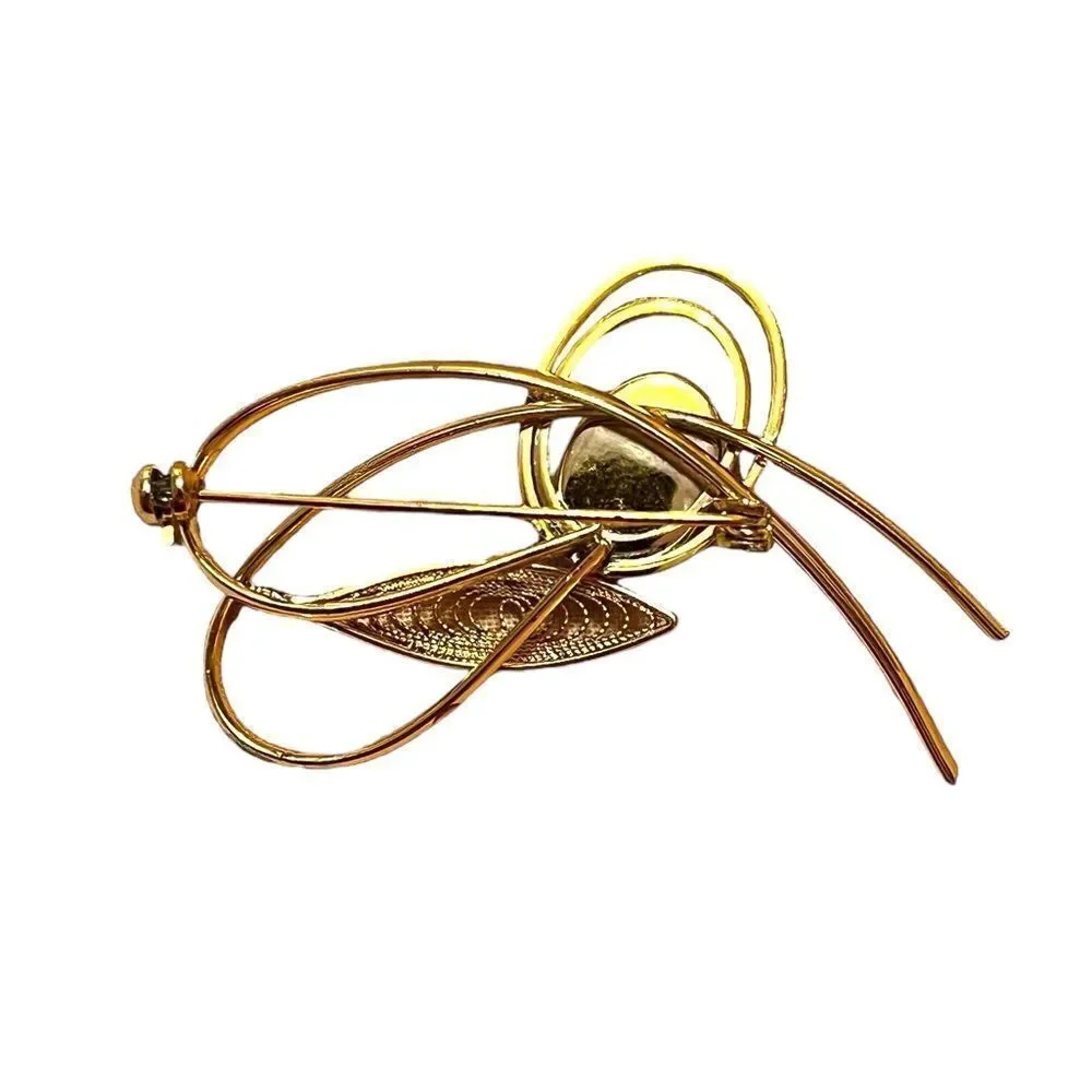 🤯5/$25🤯 Vintage Turquoise Gold Tone Brooch